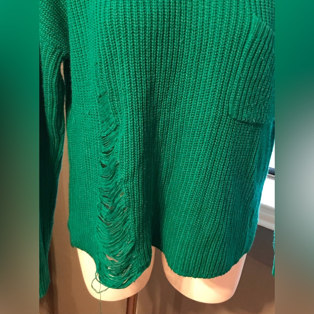 Green Rugged Look Sweater - Picture 2 of 8
